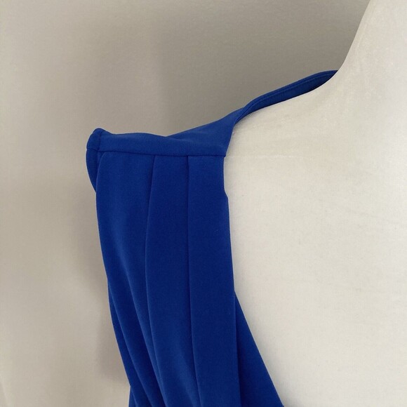Lane Bryant Womens Sleeveless Blouse Blue Size 14/16 Draped Top Stretch Knit - Picture 4 of 10